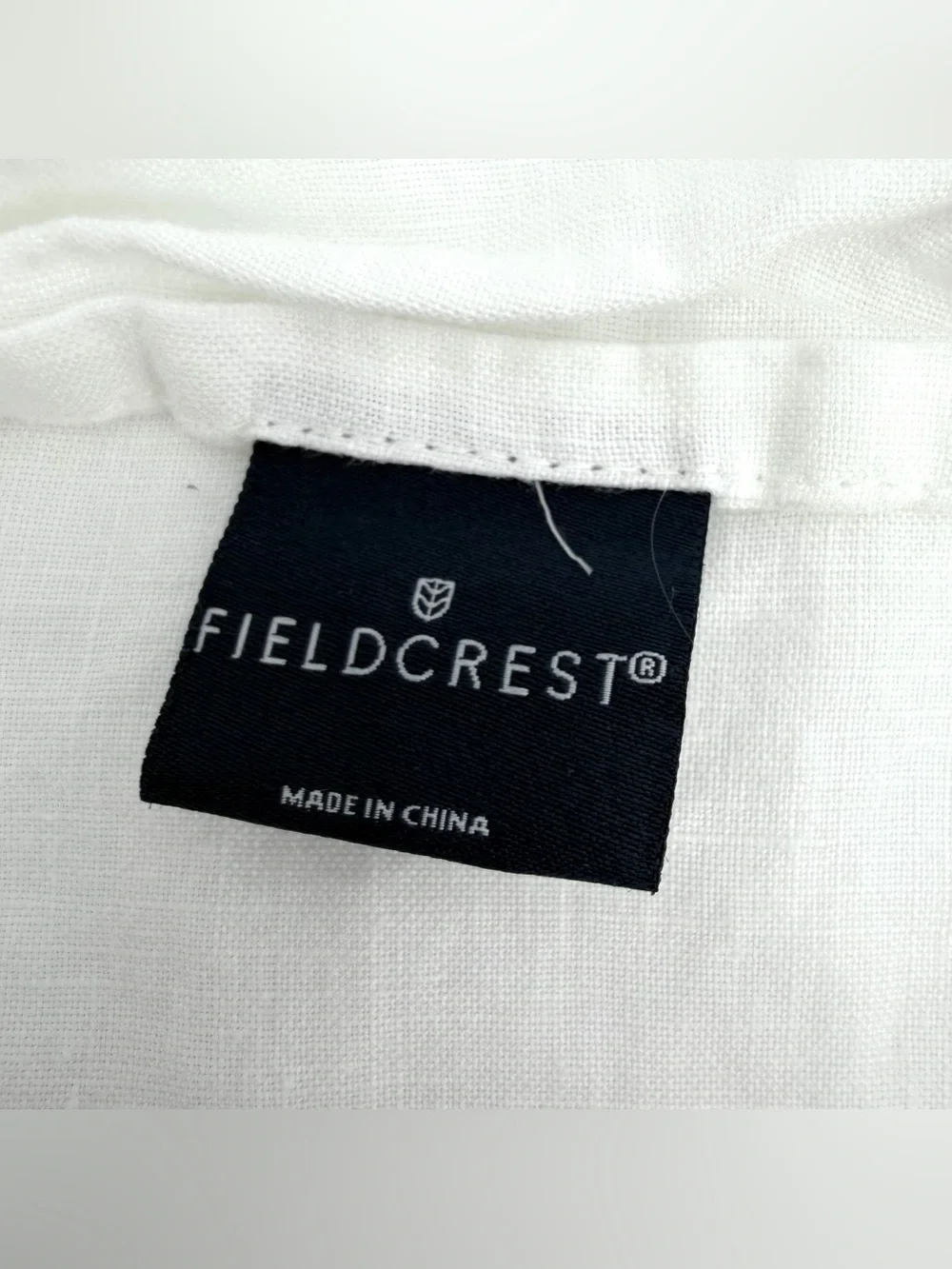 Fieldcrest Pillow Sham King Ivory White Linen Single (1) Pillow Cover Cottage